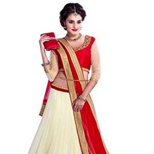 Indian outfits Red and white lehnga